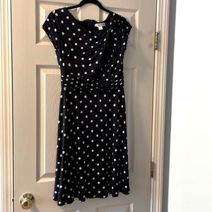 Christopher & Banks Navy Polka Dot Dress